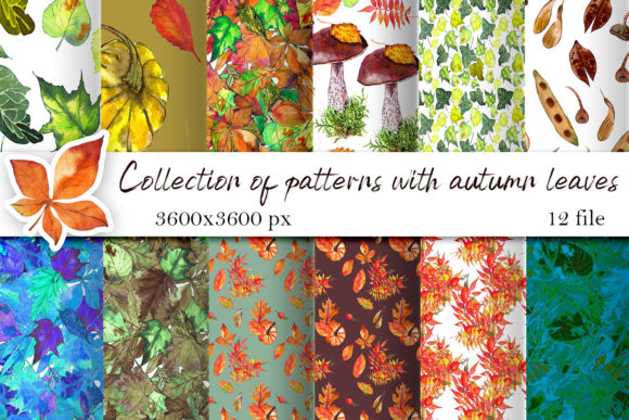 Autumn Watercolor Digital Papers, Fall