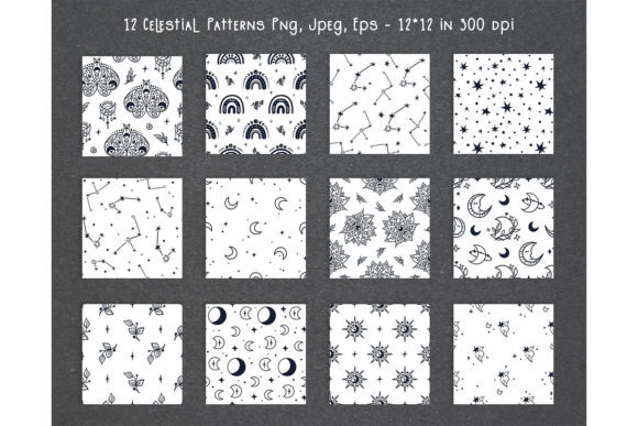 Celestial Boho Seamless Pattern Bundle: A Versatile Design Resource for Creators