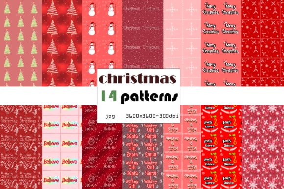 Christmas Digital Paper Holiday Pattern