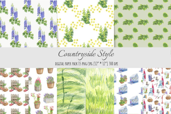Countryside and Rustic Seamless Patterns for Creative Projects