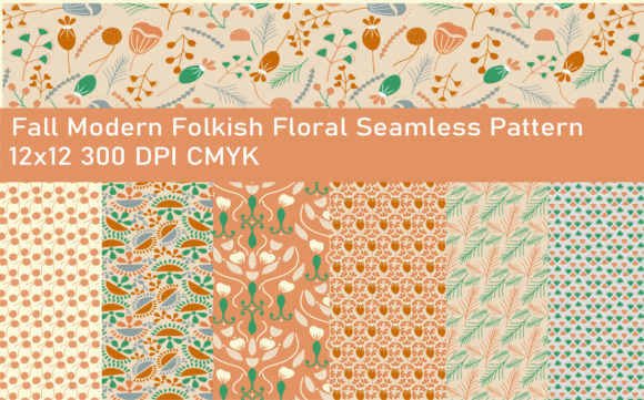 Modern Fall Folkish Seamless Pattern