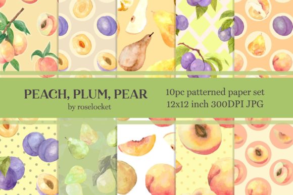Peach Plum Pear Paper Pattern