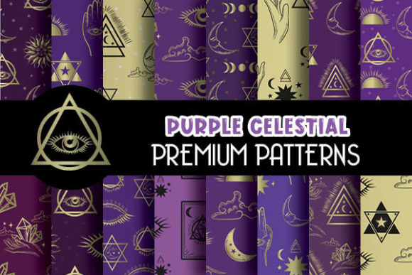 Purple Celestial Magical Digital Papers