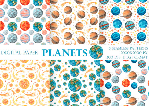 Space Digital Paper Seamless Pattern