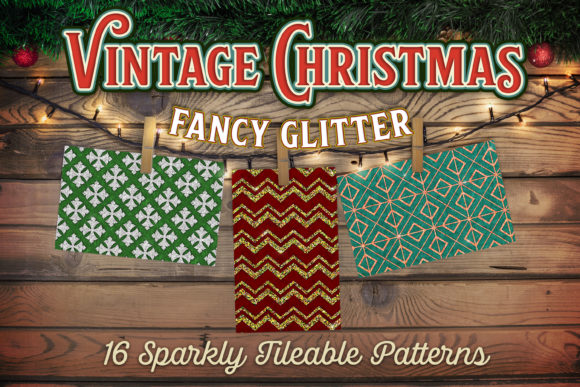 Vintage Christmas Fancy Glitter Set